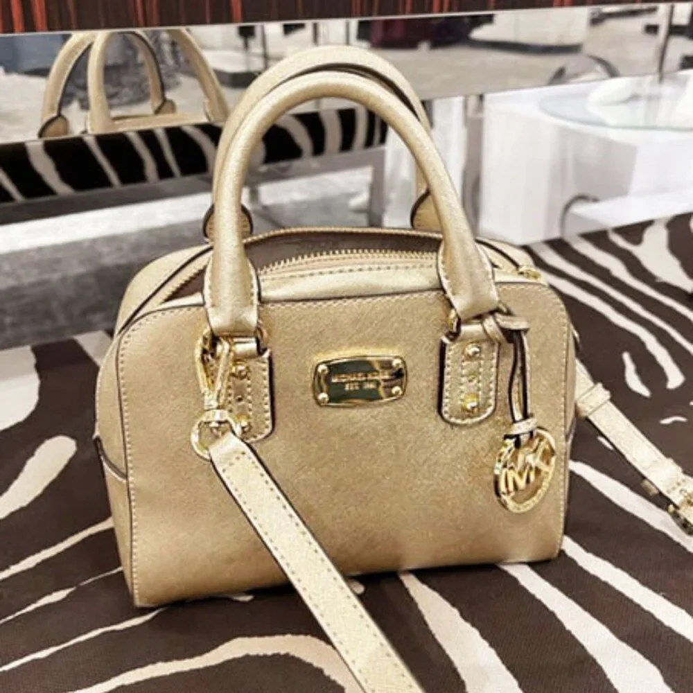 Michael Kors Gold metallic satchel bag